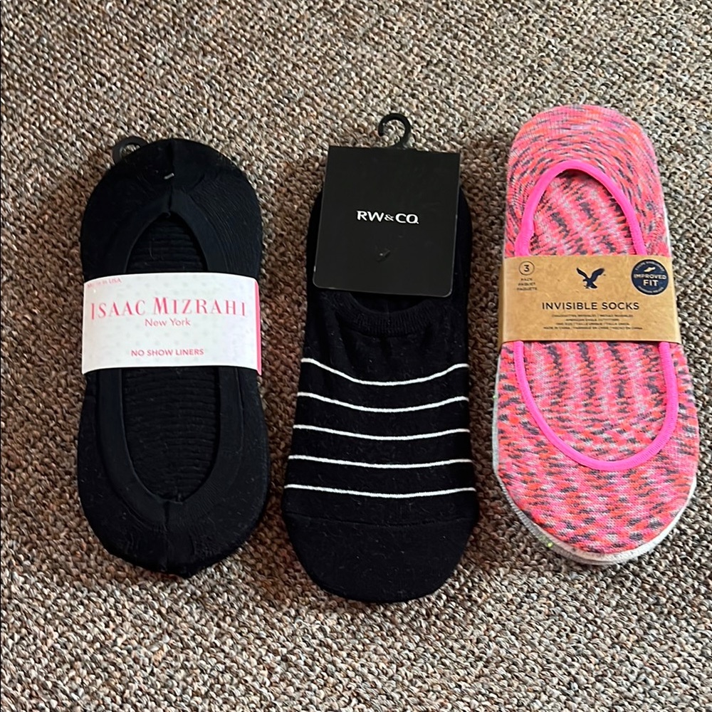 Isaac Mizrahi Black Hosiery No Show Socks/Rw&Co/American Eagle